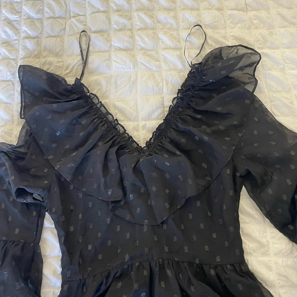 Miss Me black chiffon ruffle mini dress - Picture 7 of 9